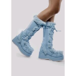 DEMONIA Cubby 311 Stacked Mammoth Platform Goth Punk Knee Boots NY Restock 11